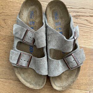 Arizona Suede Birkenstocks (Taupe)